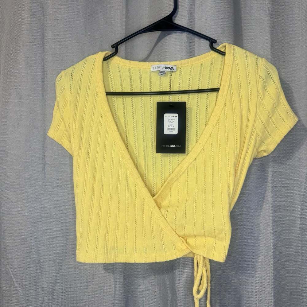Fashion Nova This Is Knit Crop Top - Yellow